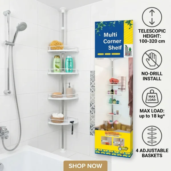 Étagère d’Angle Multi-Niveaux Télescopique – Multi Corner Shelf