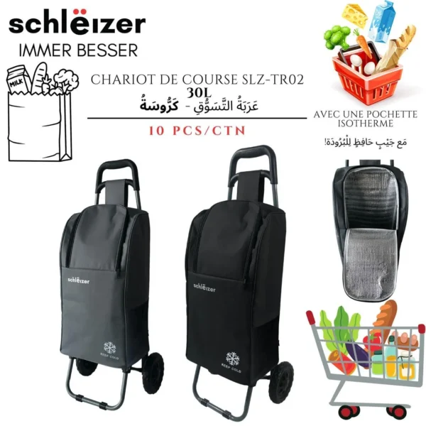 Chariot de Course Isotherme 30L Schleizer – Léger, Pratique & Indispensable Chariot de Course Isotherme 30L Schleizer – Léger, Pratique & Indispensable
