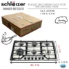 Plaque de Cuisson Gaz Encastrable Schleizer – 5 Feux Inox (76 cm)