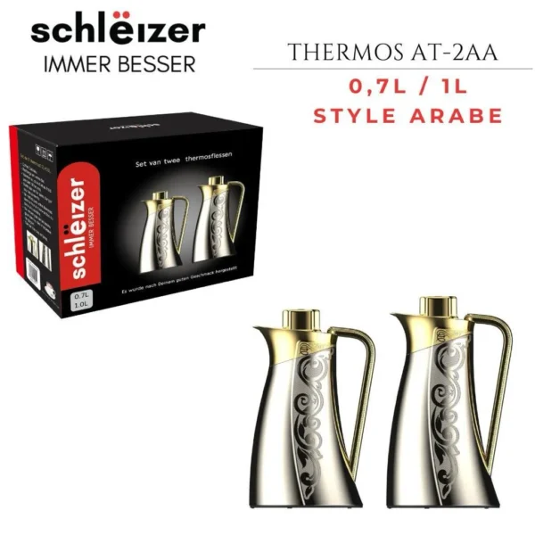 WhatsApp Image 2026-04-12 at 01.25.49 Set Thermos Schleizer Style Arabe – 0.7L & 1L (AT-2AA)