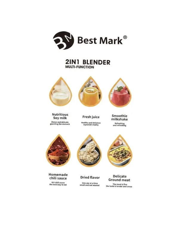 Blender Multifonction 2-en-1 Best Mark BM-512G
