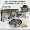 a_partir_de_202604180040 Set de 3 Poêles Professionnelles - Tri-Ply Stainless Steel