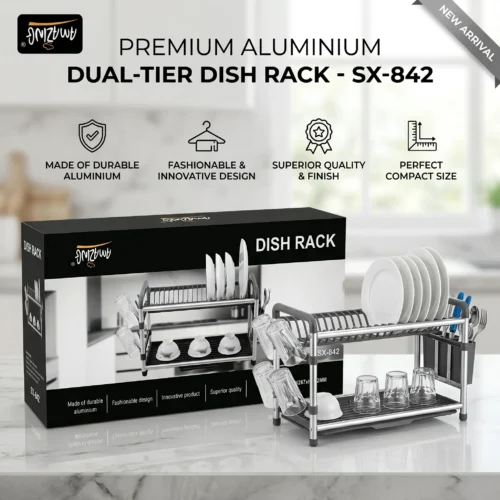 a_partir_de_202604280021 Égouttoir à Vaisselle Premium en Aluminium – Double Niveau