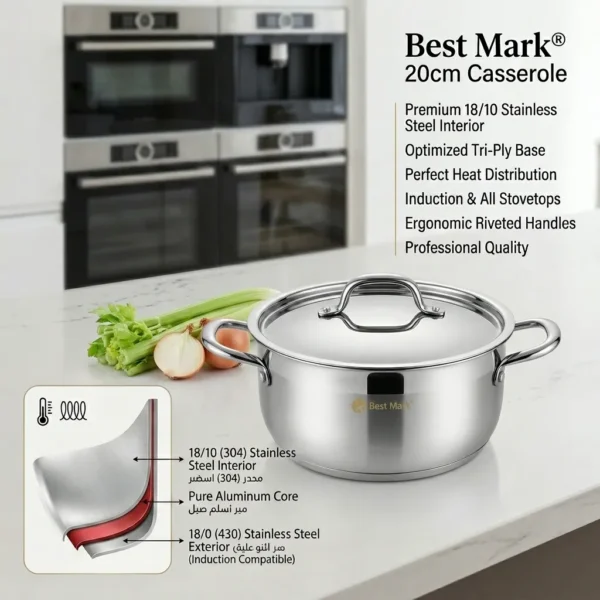 créer_une_image_202604181254 Casserole en Acier Inoxydable Tri-Ply - Best Mark
